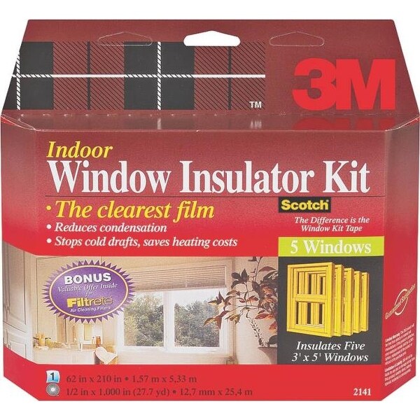 Shop 3M 2141W6 Indoor Window Insulation Kit, 62" x 210" Free Shipping